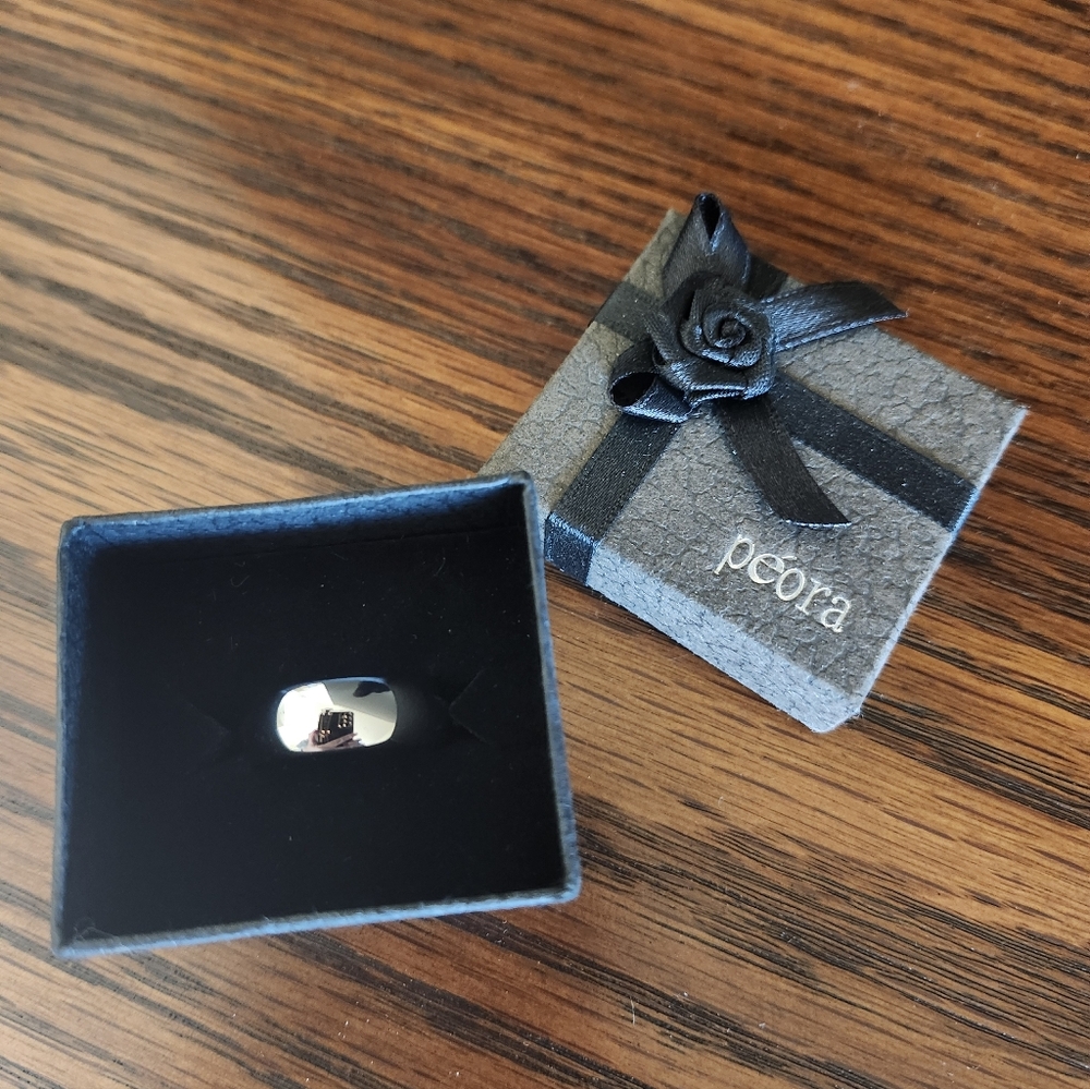 👉*NIB* SILVER TUNGSTEN CARBIDE WIDE BAND RING ~SIZE: 7¼ ~GIFT BOXED ~DURABLE